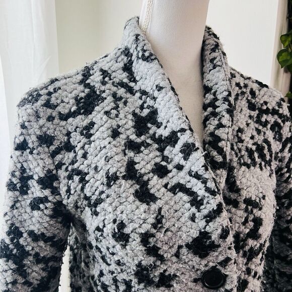 Banana Republic Gray & Black Spotted Wool Blend Chunk Button Jacket Size XSP - Picture 2 of 9